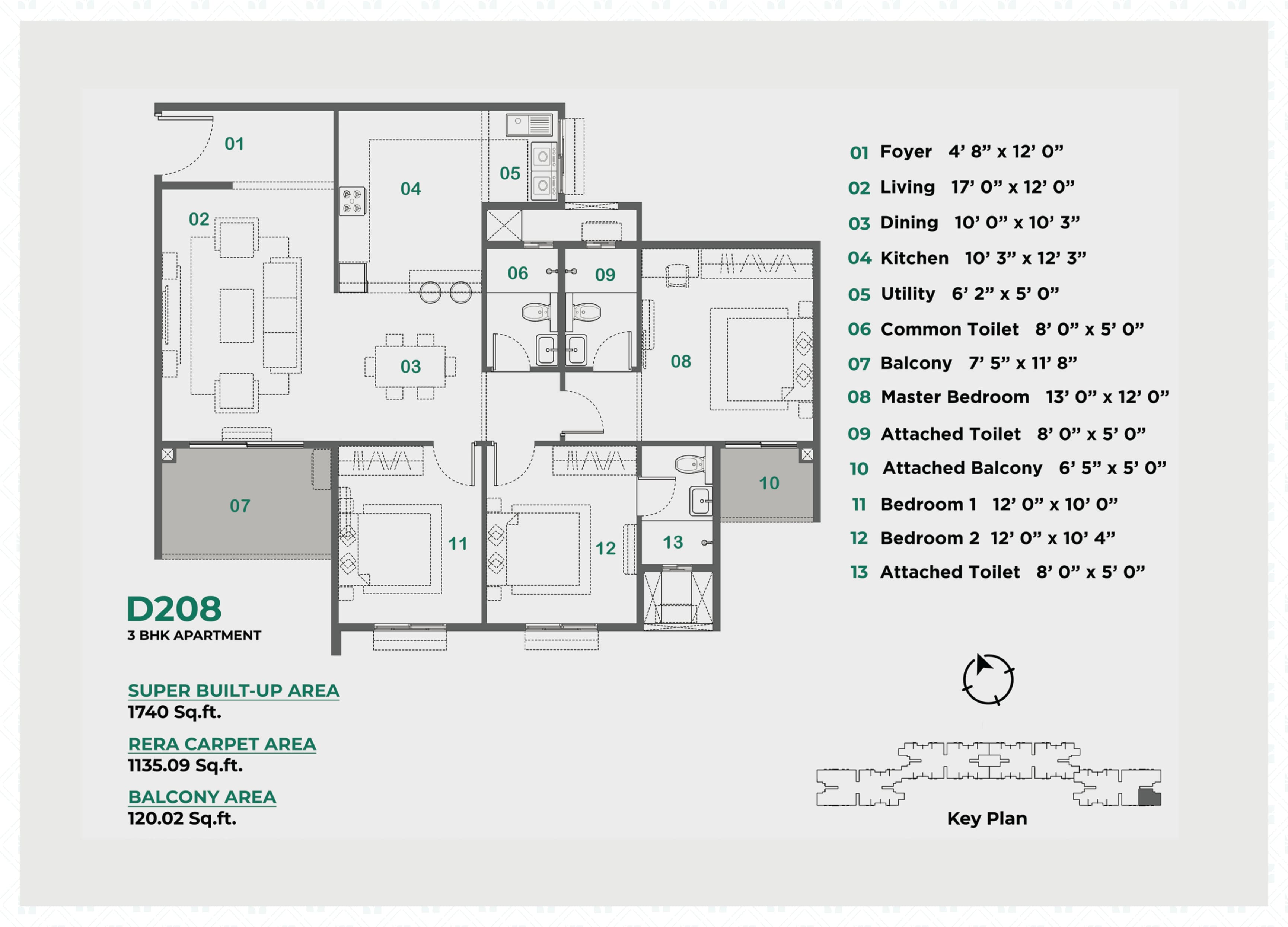 3 BHK Floor Plan